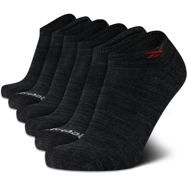 Medias Reebok Low Cut 6 Pares Acolchadas No Show Negras