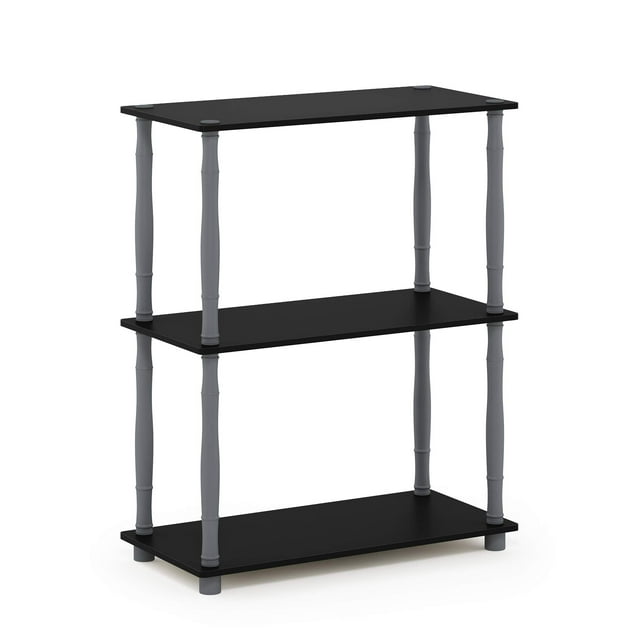 Estantería Furinno Turn-N-Tube de 3 niveles, negro/gris