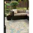 thumbnail image 4 of Unique Loom Outdoor Botanical Collection Area Rug - Gardenia (7' 10" Square Soft Blue/Olive), 4 of 9