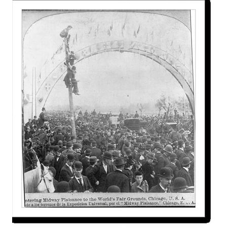 Historic Print, Entering Midway Plaisance to the World's Fair Grounds, Chicago, Ill., 16" x 20"