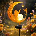 thumbnail image 1 of Luces solares de jardín ZNYCYE Moon Cat Butterfly, blanco cálido, 1 of 7