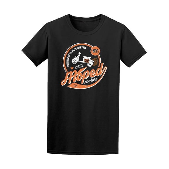 Moped Motorcycle Orange Design Tee Men's -Image by Shutterstock