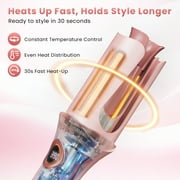 FETERVIC Cordless Automatic Curling Iron – Hair Curler with 28mm & 32mm Interchangeable Barrel, 5200mAh Rechargeable, Auto Curling Wand with Beep Timer, Portable Curling Iron for Travel Home