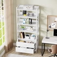 thumbnail image 4 of Tribesigns Bookshelf with Drawers, 70.8" Modern Bookcase with 2 Drawers, 5 Shelf Open Shelf for Living Room, Bedroom, Home, Office (White, 1pc), 4 of 5