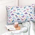 thumbnail image 4 of Salouo Dinosaur Pattern Pillow Cases,1PC Pillow Covers with Envelope Closure Decorative Pillow Case for Bed Couch,Pillows Not Included-14"x20", 4 of 6