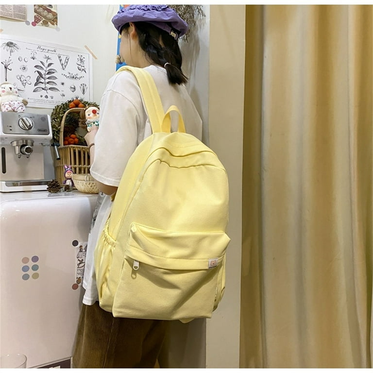 Laidan Casual School Backpack with Water Bottle Pocket Bookbag Yellow Girl s Size 43 29 13cm