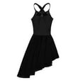 thumbnail image 3 of Lejafay Kids Girls Shoulder Straps Irregular Hem Keyhole Back Lyrical Modern Dance Dress Black L, 3 of 7