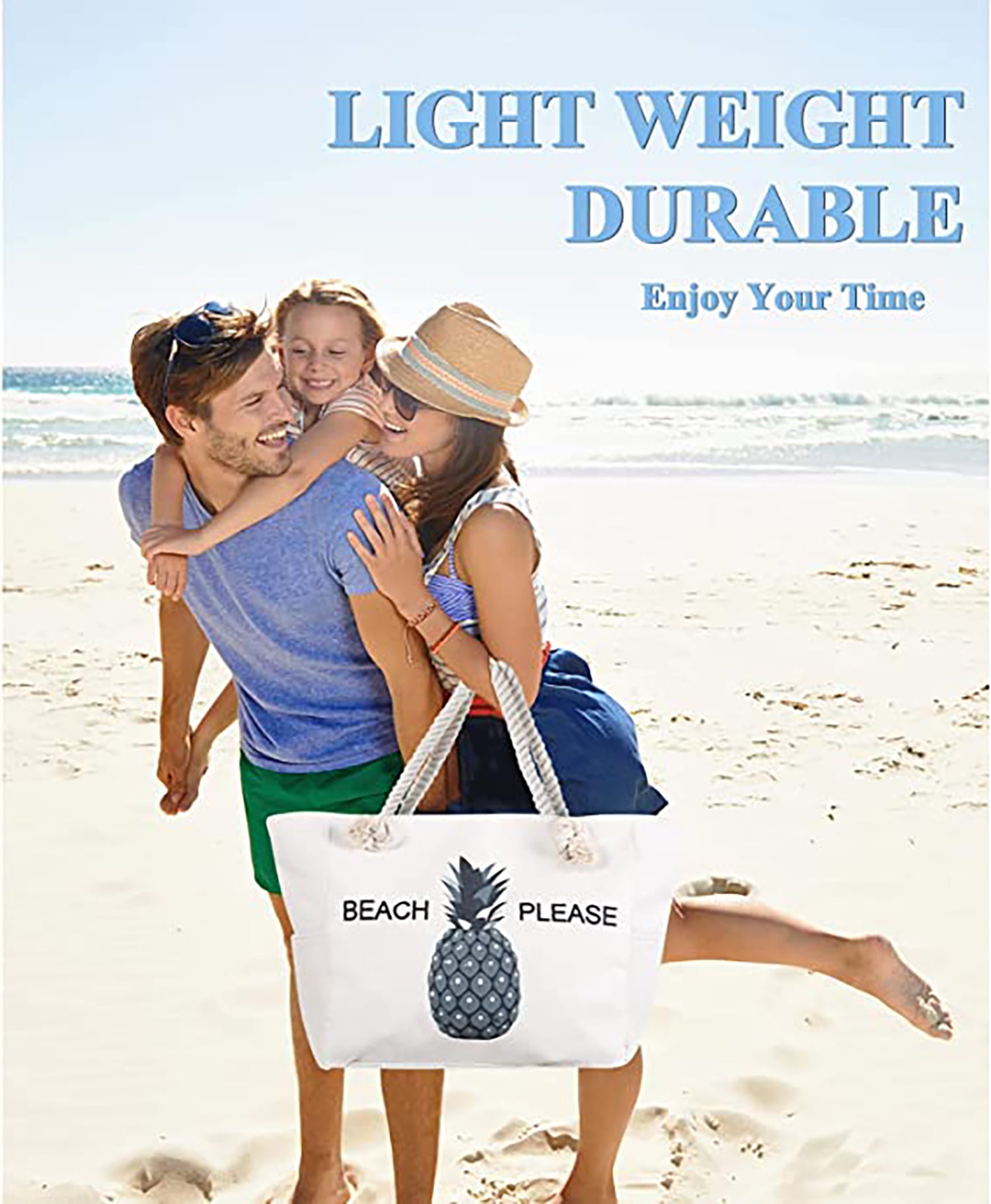 Yorcoten Women Large Beach Tote Bag with Inner Pockets