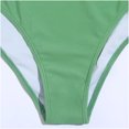thumbnail image 7 of Cethrio Sexy One Piece Bathing Suit for Women- Shoulder Match Color Sexy High Waist One-piece Female Tops Swimwear Green, 7 of 7