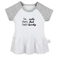 thumbnail image 1 of I'm Cute, Mom's Hot, Dad's Just Plain Lucky Funny Dresses For Baby, Newborn Babies Skirts, Infant Princess Dress, 0-24M Kids Graphic Clothes (Gray Raglan Dresses, 6-12 Months), 1 of 4