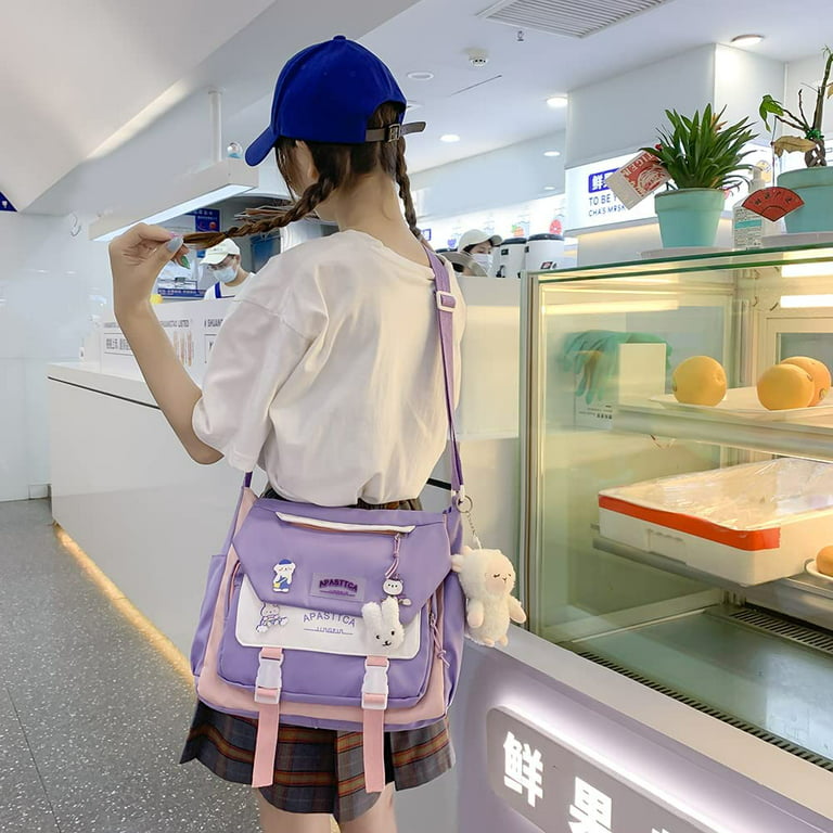 Japan Fashion Men Shoulder Bag Dark Style Hip Hop Work Travel Women Casual  Bag