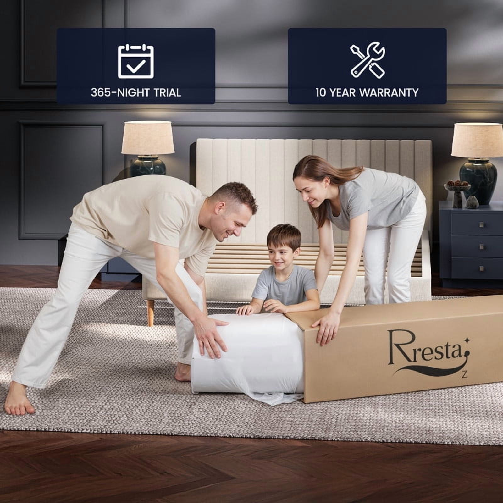 Bedstory Firm Full Hybrid Mattress 12", Euro Top, Extra Back & Hip Support, CertiPUR-US Certified, 365-Night Trial