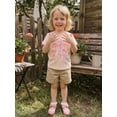 thumbnail image 5 of BemeyourBBs Newborn God Says I Am Toddler Baby Girl Summer Outfit Kids Baby Girl Christening Clothes Short Sleeve Bow Print T-Shirt and Pockets Shorts Set, 5 of 9