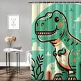 thumbnail image 2 of Awypu Dinosaur Watercolor Art Prints Shower Curtain Home Bathroom Decoration White, 2 of 7
