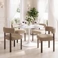 thumbnail image 6 of EOP Farmhouse Dining Chairs Set of 4, Upholstered Fabric Kitchen Chairs with Curved Backrest Wood Chairs for Kitchen Living Room Restaurant Seating Dining Room, Camel, 6 of 10