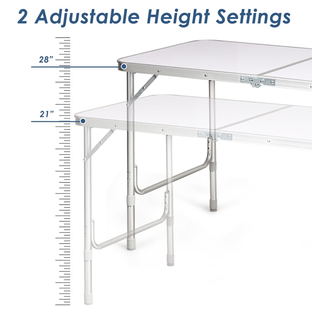 Aimee Lii Height Adjustable Folding Camping Table, Portable Tables Folding, Blue Aimee Lii Height Adjustable Folding Camping Table, Portable Tables Folding, Blue