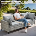 thumbnail image 4 of Vcatnet Outdoor Patio Furniture Sets 10 Pieces Sectional Sofa Wicker Conversation Set with Swivel Glider Chairs and Solar Powered Coffee Table for Porch,Backyard,Dark Gray, 4 of 10