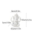 thumbnail image 2 of Estatua de elefante hindú de resina de Ganesha blanca de 9,5 cm, 2 of 2