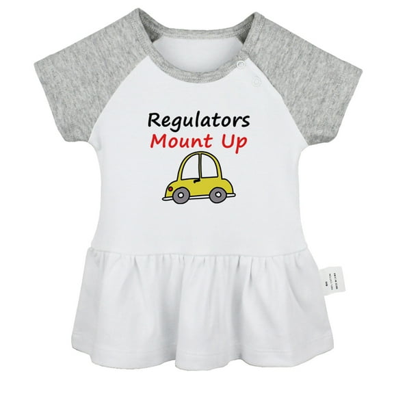 Regulators Mount Up Funny Dresses For Baby, Newborn Babies Skirts, Infant Princess Dress, 0-24M Kids Graphic Clothes (Gray Raglan Dresses, 0-6 Months)