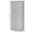thumbnail image 3 of Modern Kitchen Pantry Freestanding Cabinet Cupboard With Doors And Drawer, Adjustable Shelving, Grey, 3 of 9