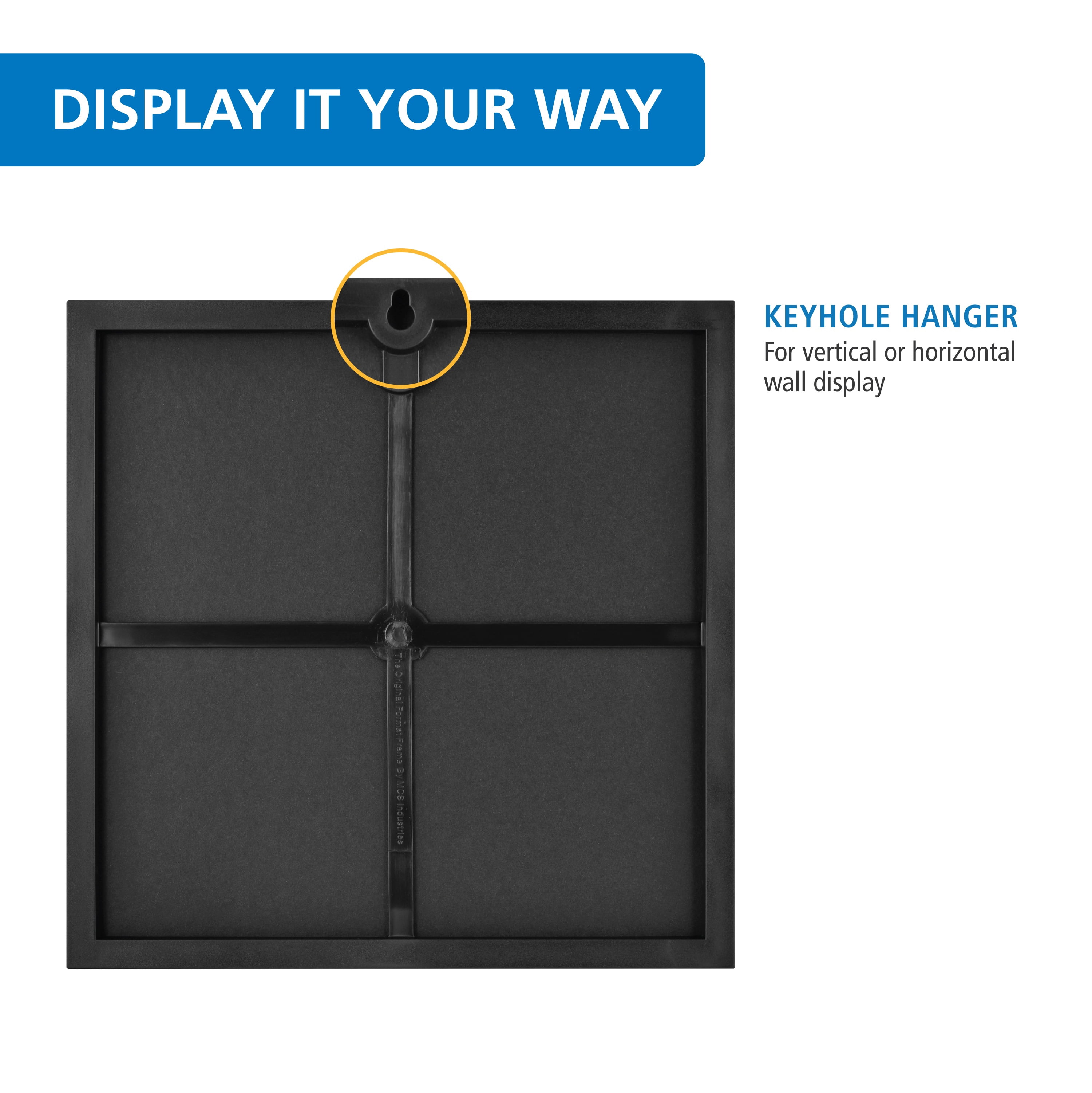 Mainstays 12x12 Picture Frame Black Front Loading Wall or Tabletop Photo Frame