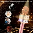 thumbnail image 5 of Wireless Microphone Karaoke Portable Bluetooth Speaker Home KTV Player with LED Dancing Lights Golden, 5 of 5