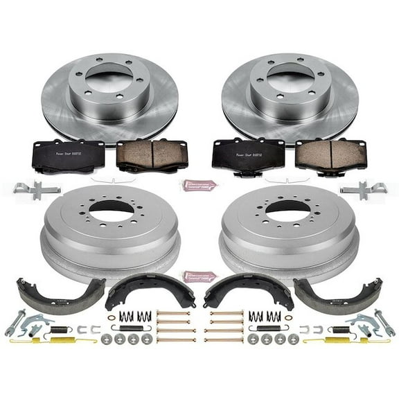 Front and Rear Brake Pad Rotor Shoe Drum Kit - Compatible with 1995 - 2000 Toyota 4Runner 1996 1997 1998 1999