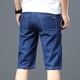 thumbnail image 5 of Pantalones cortos vaqueros de negocios para hombre, de talla grande 42, 44 y 46, de moda, informales, ajustados, azules, de marca, para verano, 5 of 5