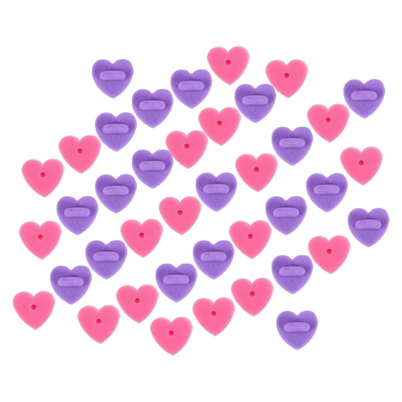 Luxshiny Heart Clutches Backings Pin Backs Rubber Pink 200pcs