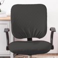 thumbnail image 2 of Housse de Chaise de Bureau Couleur Unie Bien Rentrée, pour Fauteuil de Bureau Chaise d'Ordinateur Gris Foncé, 2 of 8