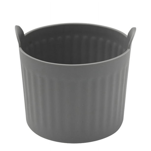 Nvzi 4 tazas de silicona para freidora de aire, 2,6 x 2,56 pulgadas, moldes de silicona para muffins para freidora de aire, color gris