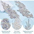 thumbnail image 4 of 2Pcs Rhinestone Lace Appliques Beaded Crystal Embroidery Floral Patch Polyester Embroidery Lace Ornament Colorful Sew on Rhinestones Sequins Appliques for Wedding Dress Clothes Accessories, 4 of 8