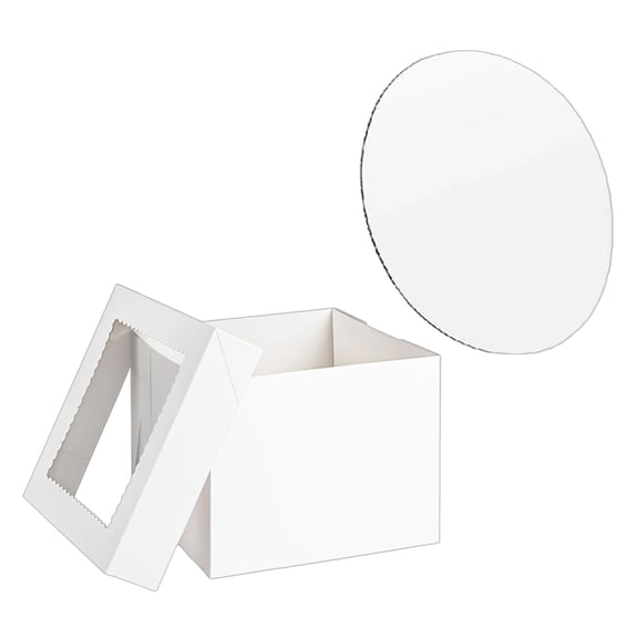 Pack of 10 Sustainable Cake Containers Featuring Clear Cover and Window in 8 10 12 Inch for Display