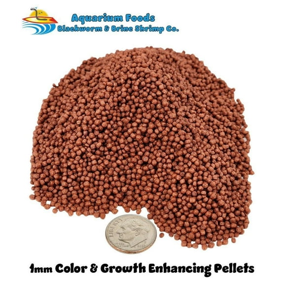 Color Enhancing Growth Floating Pellets - 4lbs - High Protein - 1mm / 1/32" Size…4-lb Blue Label