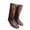 Brown, variant on Mens Cosplay Halloween Boots Faux Leather Knee High Lace Up Tied Shoes