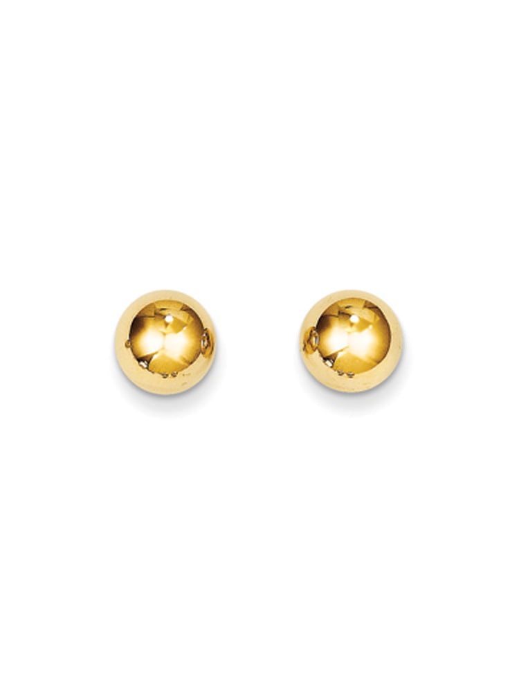 8mm Polished Ball Friction Back Stud Earrings in 14k Yellow Gold