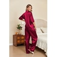 thumbnail image 3 of Ekouaer Silk Satin Pajamas Set Women Short Sleeve Pj Sets Button Down Sleepwear 2 Piece Soft Loungewear, 3 of 6
