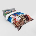 thumbnail image 2 of Ambesonne Christmas Bedding Set 4 Pcs, Snowy City Street, Queen, Multicolor, 2 of 2