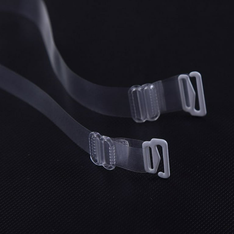 5 Pairs Clear Bra Straps Stainless Steel Hook Multiple Width Support  Transparent Removable Invisible Replacement Bra Shoulder Straps