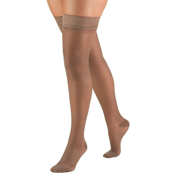 Truform Women's Stockings Thigh High Sheer: 15-20 mmHg S TAUPE (1774TP-S)