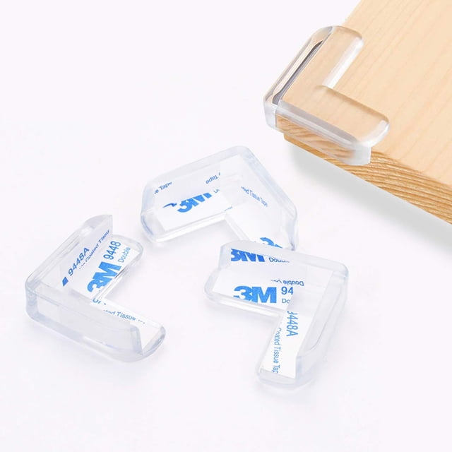 Protector de esquina, protectores de esquina a prueba de bebés, protectores de borde de mesa transparentes, parachoques, mantiene a los niños seguros, protectores para gabinete de muebles contra esquinas afiladas (paquete de 24) BANYUO Electrónica