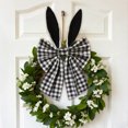 thumbnail image 3 of Plaid Easter Bows for Wreaths - Rustic Velvet Decorative Bunny Bow with Ears, Holiday Fabric Topper for Front Door, Wall, Window, DIY Spring & Party Decor, 3 of 5
