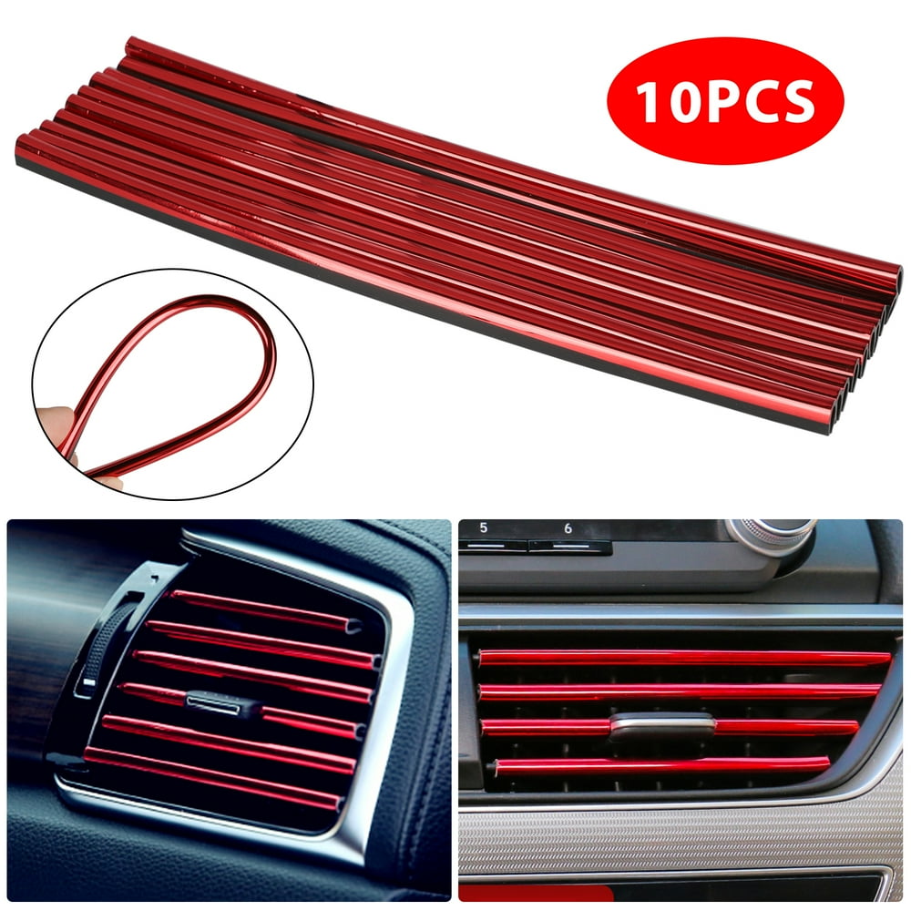 10 PCS Car Interior Air Conditioner Outlet Vent Grille Strips