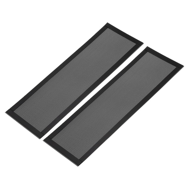 2Pcs Cubiertas de Ventilación de Suelo, Pantalla de Ventilación Magnética de 12"x4", Negra