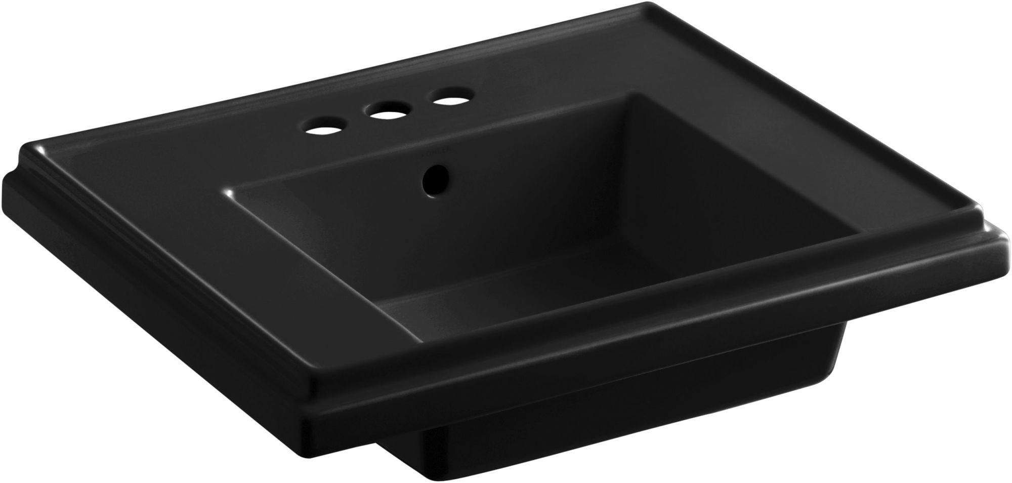 Kohler K27574 Tresham 141/4" Fireclay Pedestal Bathroom Sink Black