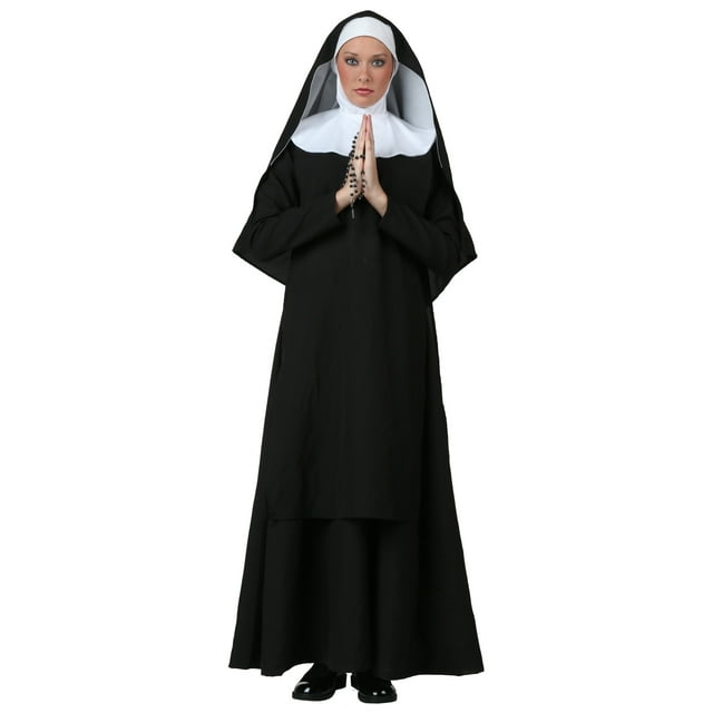 Déguisement de Nun de Luxe pour Femme Grande Taille Déguisement de Nun Noir
