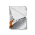 thumbnail image 2 of Cyprus Soft Flannel Fleece Blanket, Illustration of Waving Flag of Southern Cypriot Country Art Print, Cozy Plush for Indoor and Outdoor Use, 70" x 90", White Pale Taupe and Orange, by Ambesonne, 2 of 5
