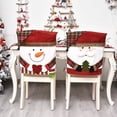 thumbnail image 3 of Christmas Dining Chair Slipcover, Cute Snowman Elk Santa Claus Back Chair Cover for Dining Room Chairs Holiday Decorations Xmas Indoor Decor, 3 of 5