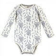 thumbnail image 5 of Touched by Nature Organic Cotton Long-Sleeve Bodysuits 5pk, Blue Elephant, 6-9 Months, 5 of 6