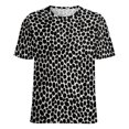 thumbnail image 5 of Leopard Print Pattern Womens Tops Women's Fashion Casual Short Sleeve Flower Print Round Neck Pullover Top Blouse, 5 of 6
